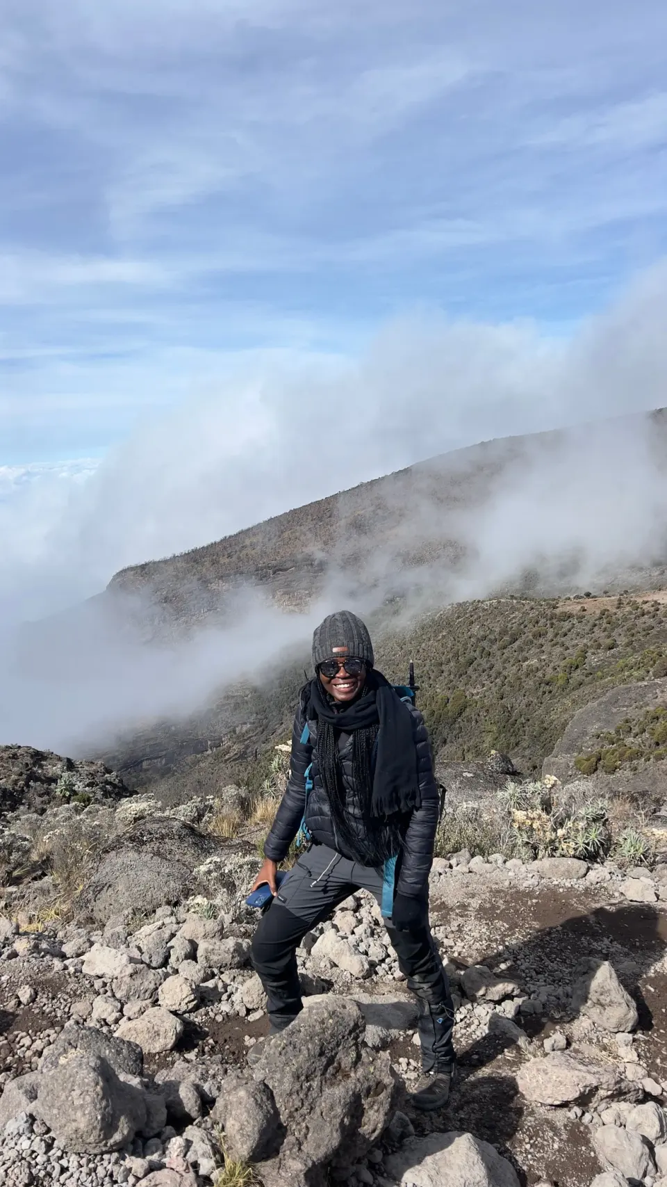 Fatoumata Doro hiking Kilimanjaro